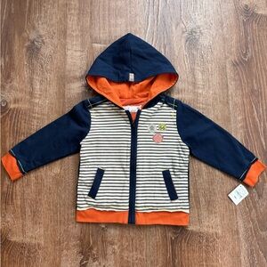 Neiman Marcus Kids Hoodie in Navy and Orange Stripes NEW WITH TAGS